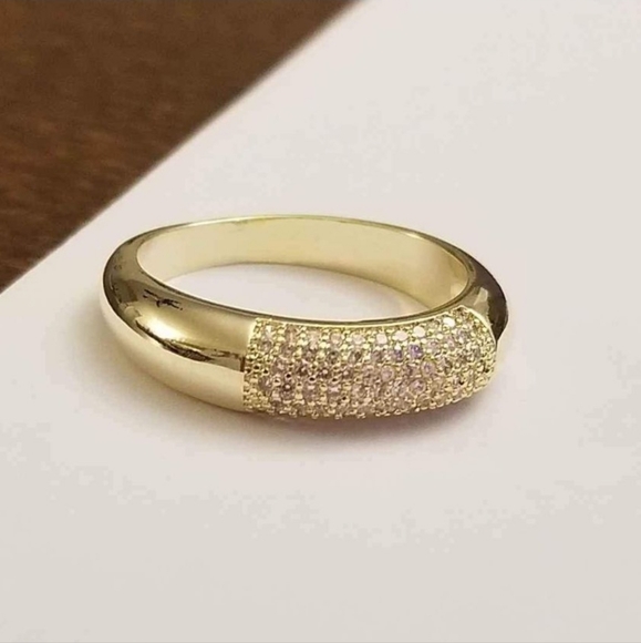 New 18K Gold Plated Diamond Band Ring for Women - Picture 8 of 9